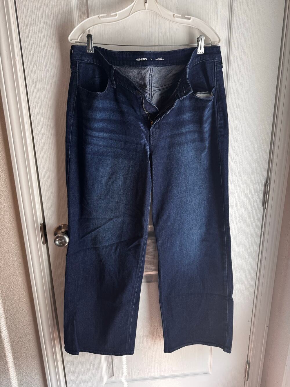 Jeans 14 Plus Old Navy Dark Blue High-Rise Wow Wide-Leg NWOT